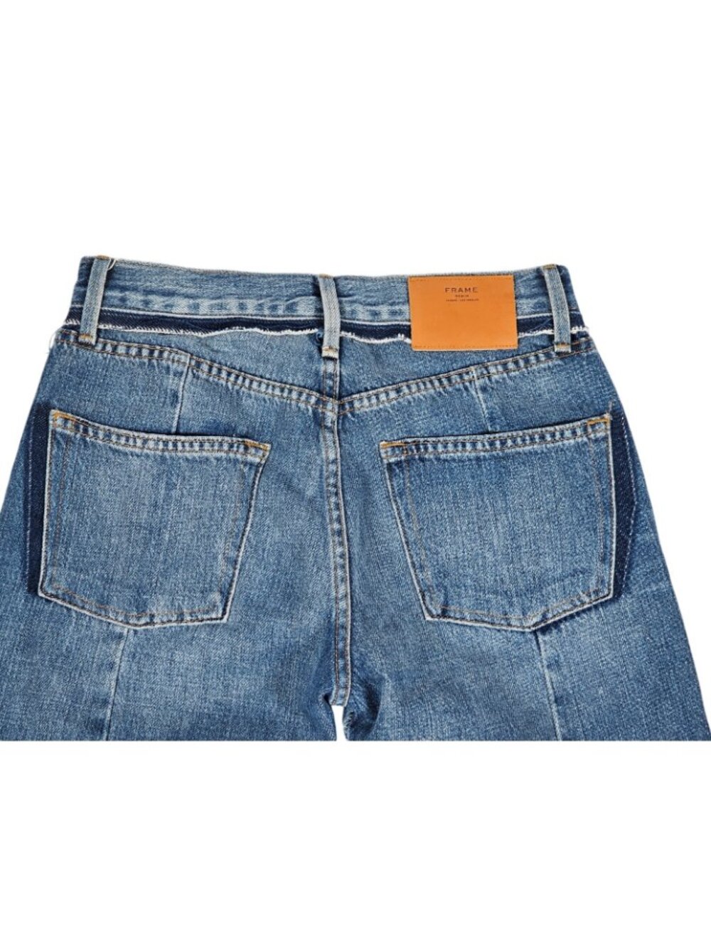 FRAME Womens Le Original Wetherly Mix Crop Jeans Size 24 Blue Raw Hem Distressed - Picture 9 of 13
